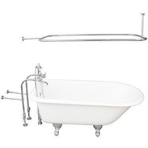 Bartlett 60″ Cast Iron Roll Top Tub Kit – Polished Chrome Accessories