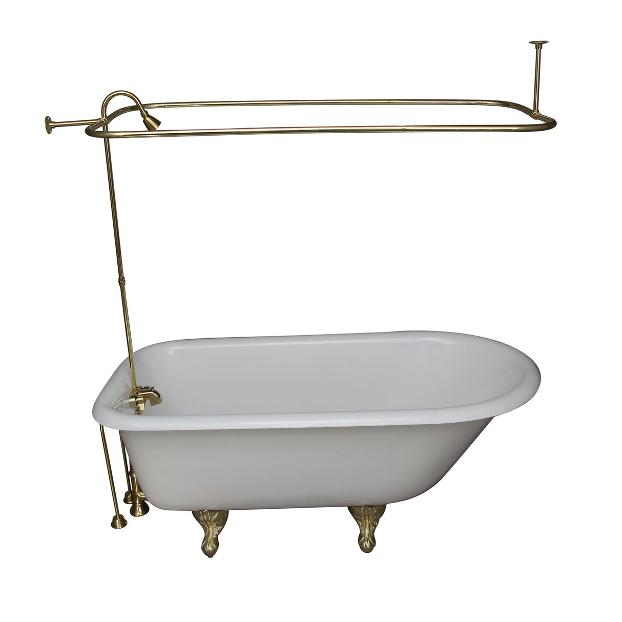 Bartlett 60" Cast Iron Roll Top Tub Kit-Polished Brass Accessories