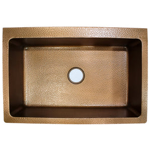 Grecia Single Bowl Copper Apron-Front Sink