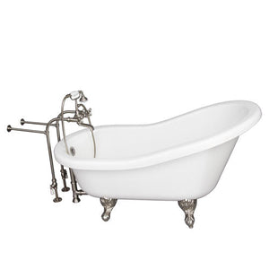 Fillmore 60″ Acrylic Slipper Tub Kit in White – Brushed Nickel Accessories