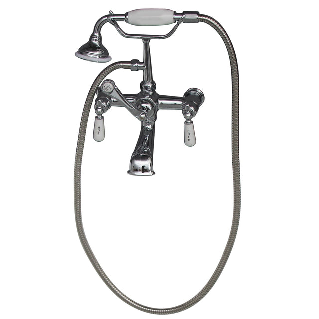Imogene 67″ Acrylic Slipper Tub Kit in White – Polished Chrome Accessories