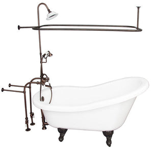 Fillmore 60″ Acrylic Slipper Tub Kit in White – Oil Rubbed Bronze Accessories