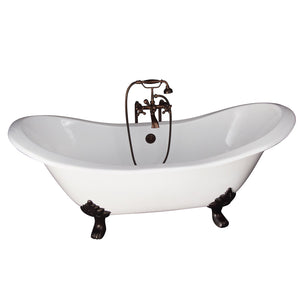 Marshall 72″ Cast Iron Double Slipper Tub Kit – Oil Rubbed Bronze Accessories