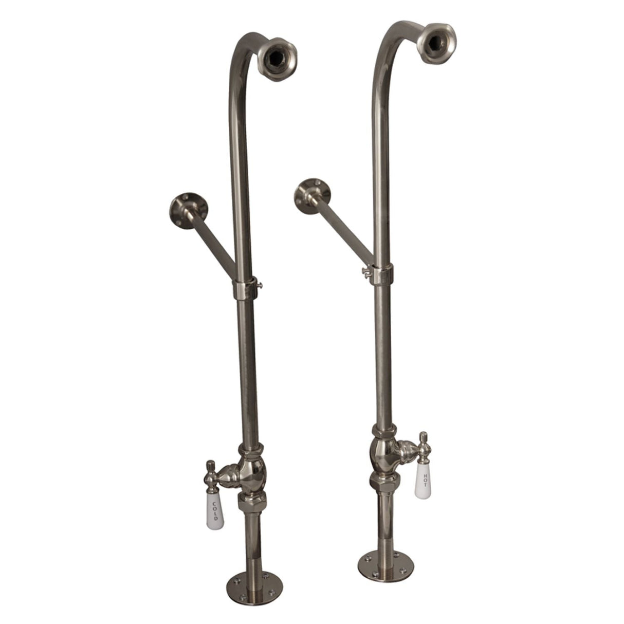 Duet 67" Cast Iron Double Roll Top Tub Kit-Brushed Nickel Accessories