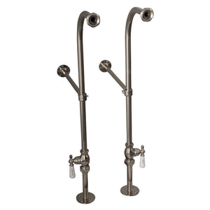 Duet 67" Cast Iron Double Roll Top Tub Kit-Brushed Nickel Accessories