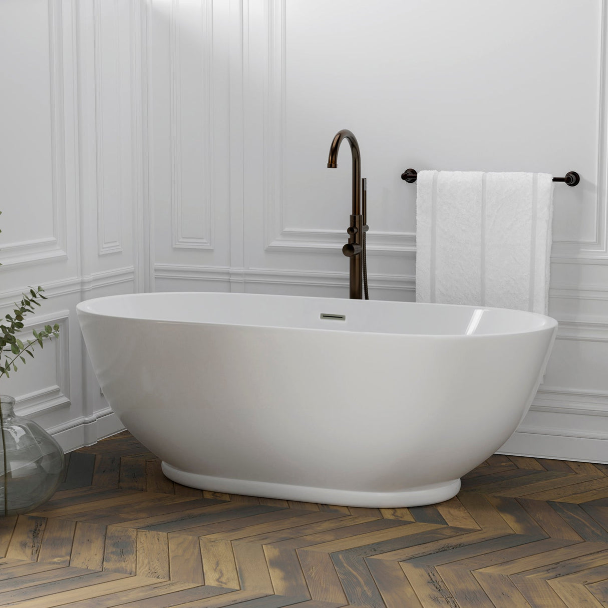 Radcliff 67" Acrylic Tub with Integral Drain and Overflow