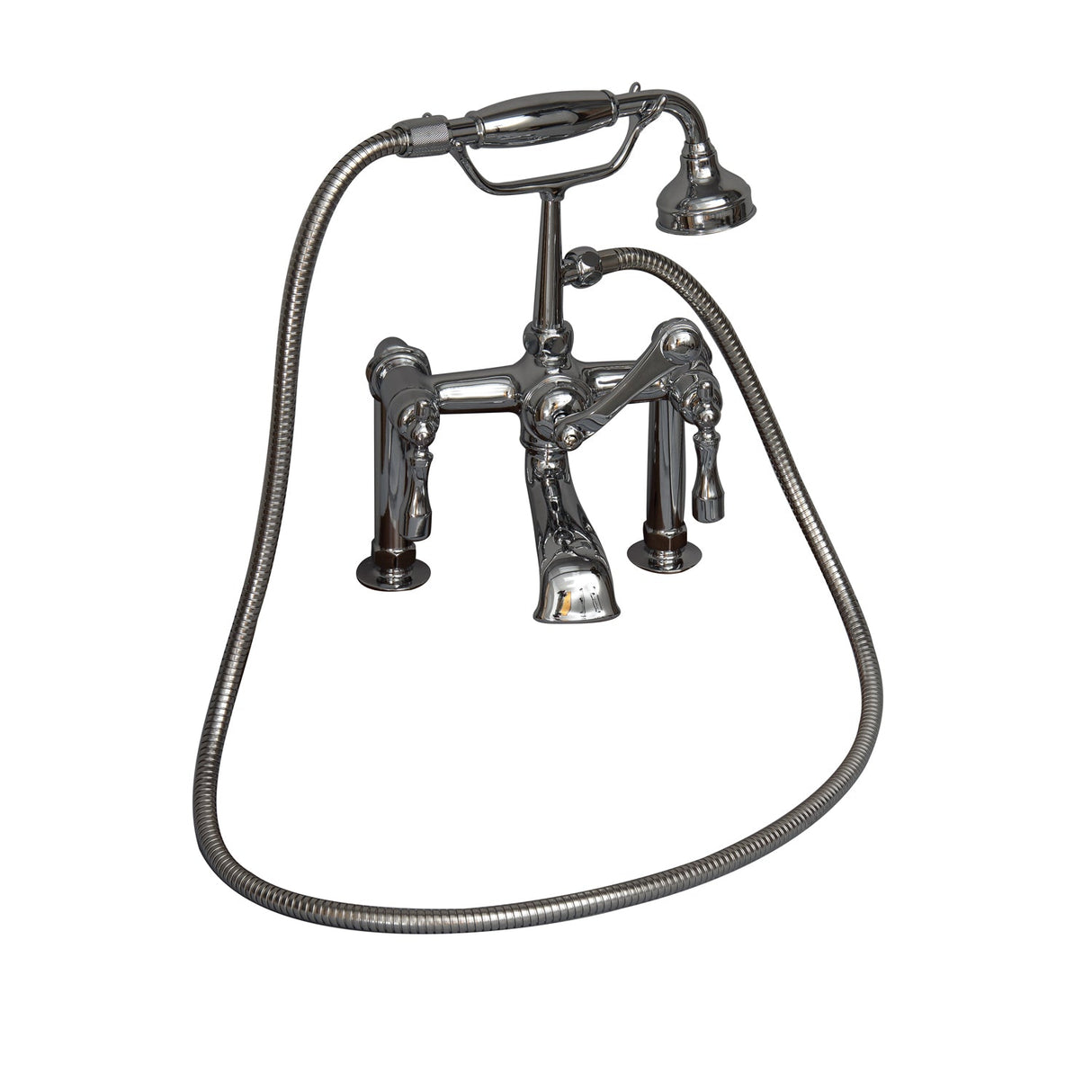 Columbus 61" Cast Iron Double Roll Top Tub Kit-Polished Chrome Accessories