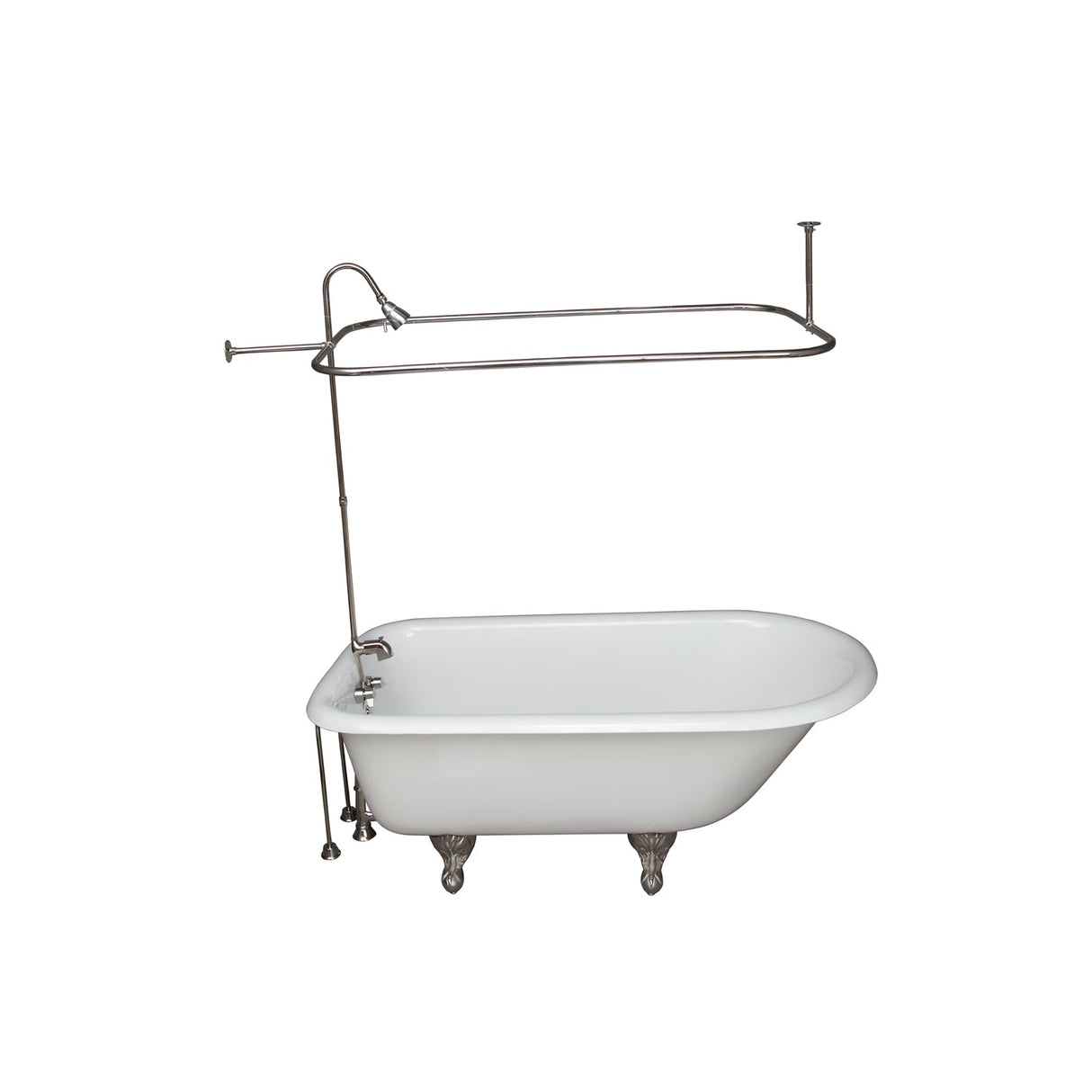 Antonio 55" Cast Iron Roll Top Tub Kit-Polished Nickel Accessories