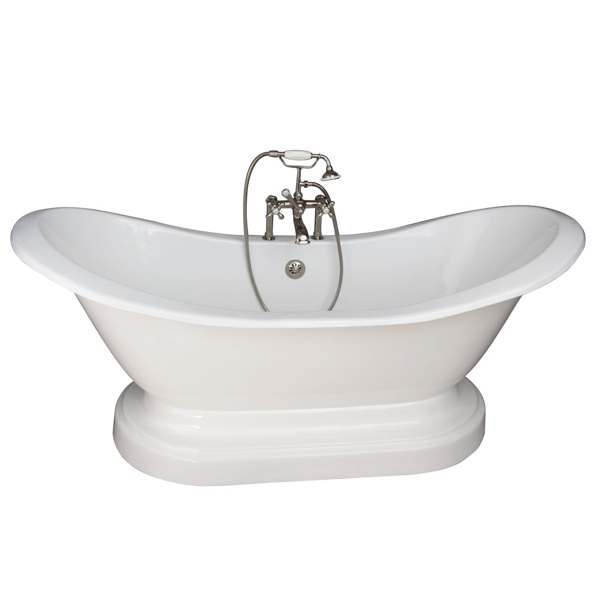 Marshall 72″ Cast Iron Double Slipper Tub Kit – Polished Nickel Accessories