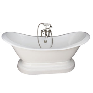Marshall 72″ Cast Iron Double Slipper Tub Kit – Polished Nickel Accessories