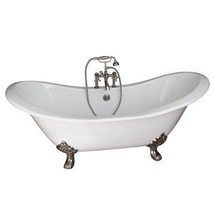 Marshall 72″ Cast Iron Double Slipper Tub Kit – Brushed Nickel Accessories