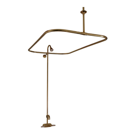 Brocton 65″ Cast Iron Roll Top Tub Kit – Polished Brass Accessories