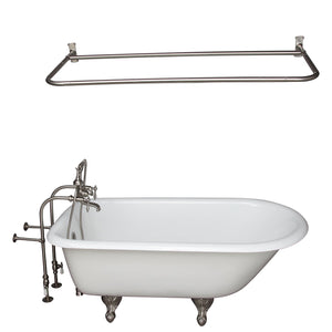 Antonio 55" Cast Iron Roll Top Tub Kit-Brushed Nickel Accessories