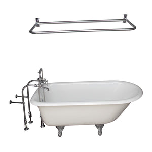 Brocton 65″ Cast Iron Roll Top Tub Kit – Polished Chrome Accessories