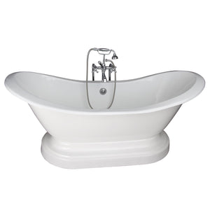 Marshall 72″ Cast Iron Double Slipper Tub Kit – Polished Chrome Accessories