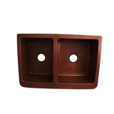 33" Otero Double Bowl Copper Apron-Front Sink