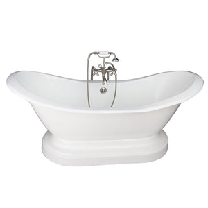 Marshall 72″ Cast Iron Double Slipper Tub Kit – Brushed Nickel Accessories