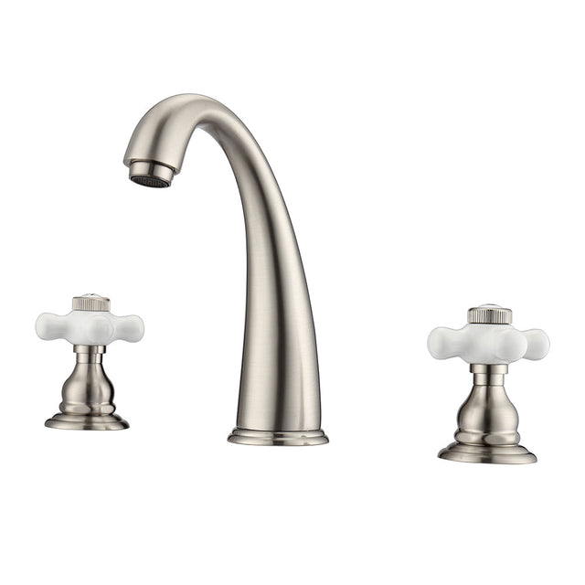 Maddox Widespread Lavatory Faucet with Porcelain Cross Handles