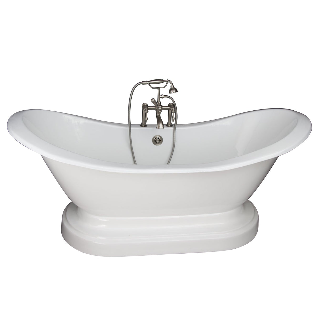 Marshall 72″ Cast Iron Double Slipper Tub Kit – Brushed Nickel Accessories
