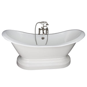 Marshall 72″ Cast Iron Double Slipper Tub Kit – Brushed Nickel Accessories