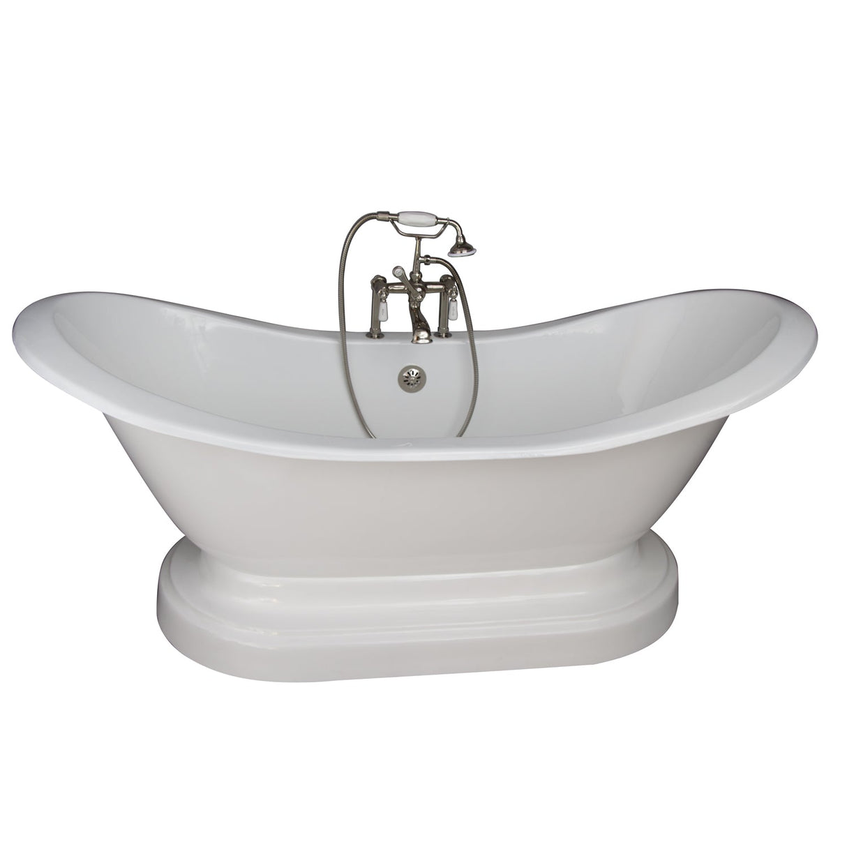 Marshall 72″ Cast Iron Double Slipper Tub Kit – Polished Nickel Accessories