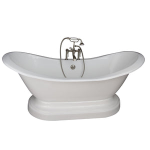 Marshall 72″ Cast Iron Double Slipper Tub Kit – Polished Nickel Accessories