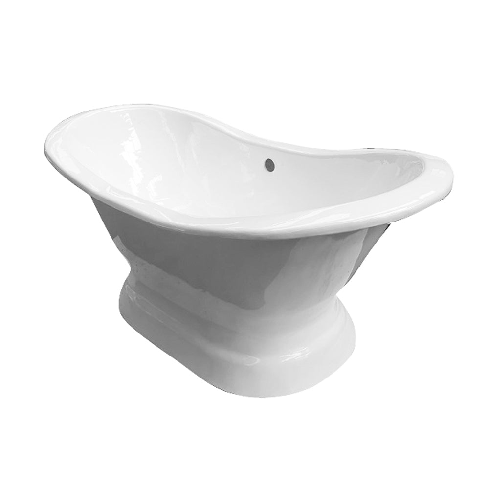 Maren 61" Cast Iron Double Slipper Tub on Base