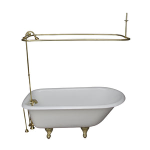 Bartlett 60" Cast Iron Roll Top Tub Kit-Polished Brass Accessories
