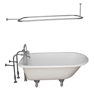 Brocton 65″ Cast Iron Roll Top Tub Kit – Polished Chrome Accessories