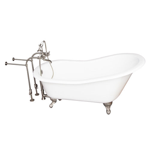 Icarus 67″ Cast Iron Slipper Tub Kit – Brushed Nickel Accessories