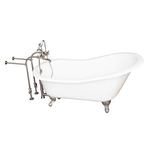 Icarus 67″ Cast Iron Slipper Tub Kit – Brushed Nickel Accessories