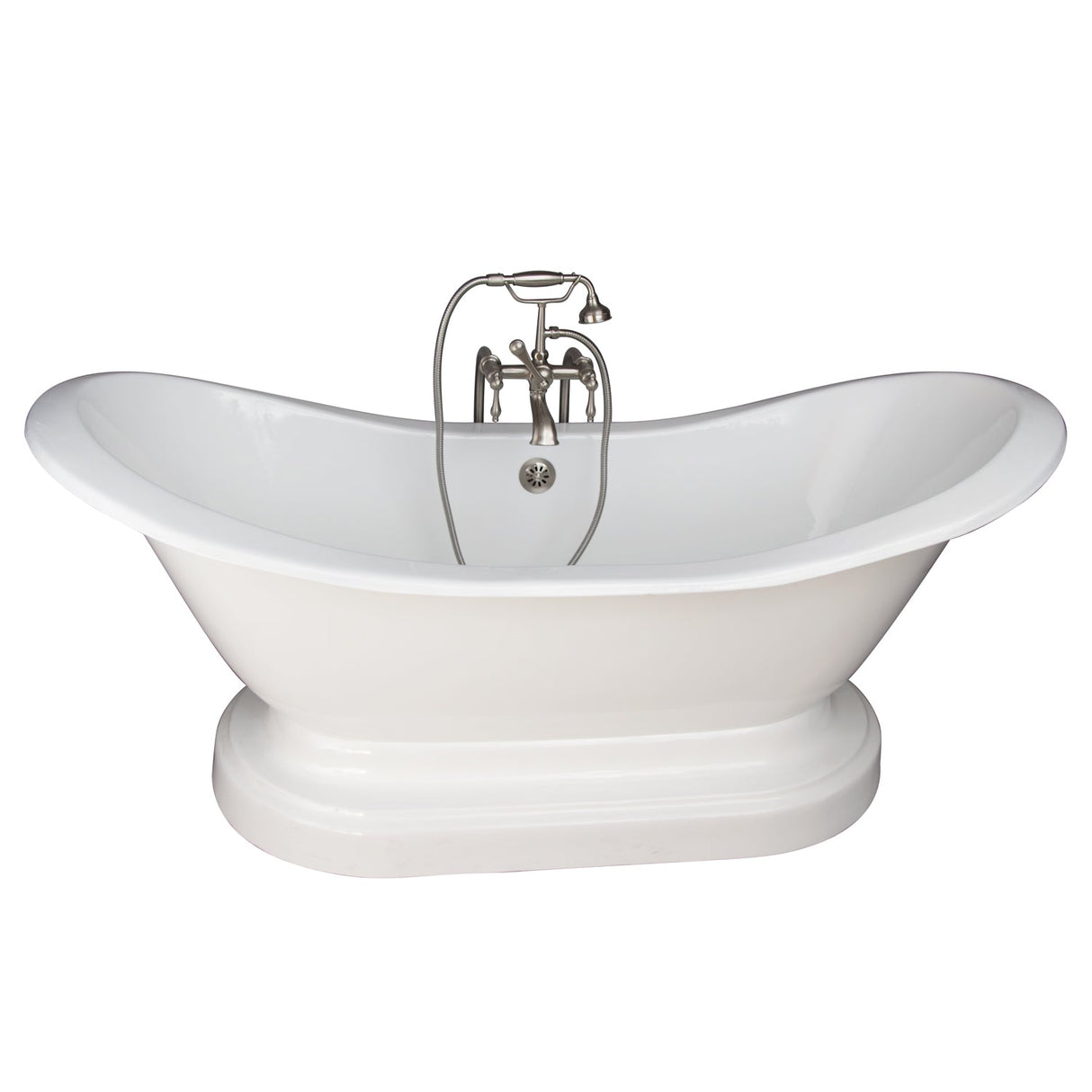 Marshall 72″ Cast Iron Double Slipper Tub Kit – Brushed Nickel Accessories