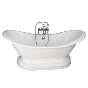 Marshall 72″ Cast Iron Double Slipper Tub Kit – Brushed Nickel Accessories