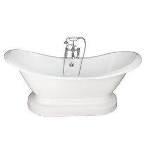 Marshall 72″ Cast Iron Double Slipper Tub Kit – Polished Chrome Accessories
