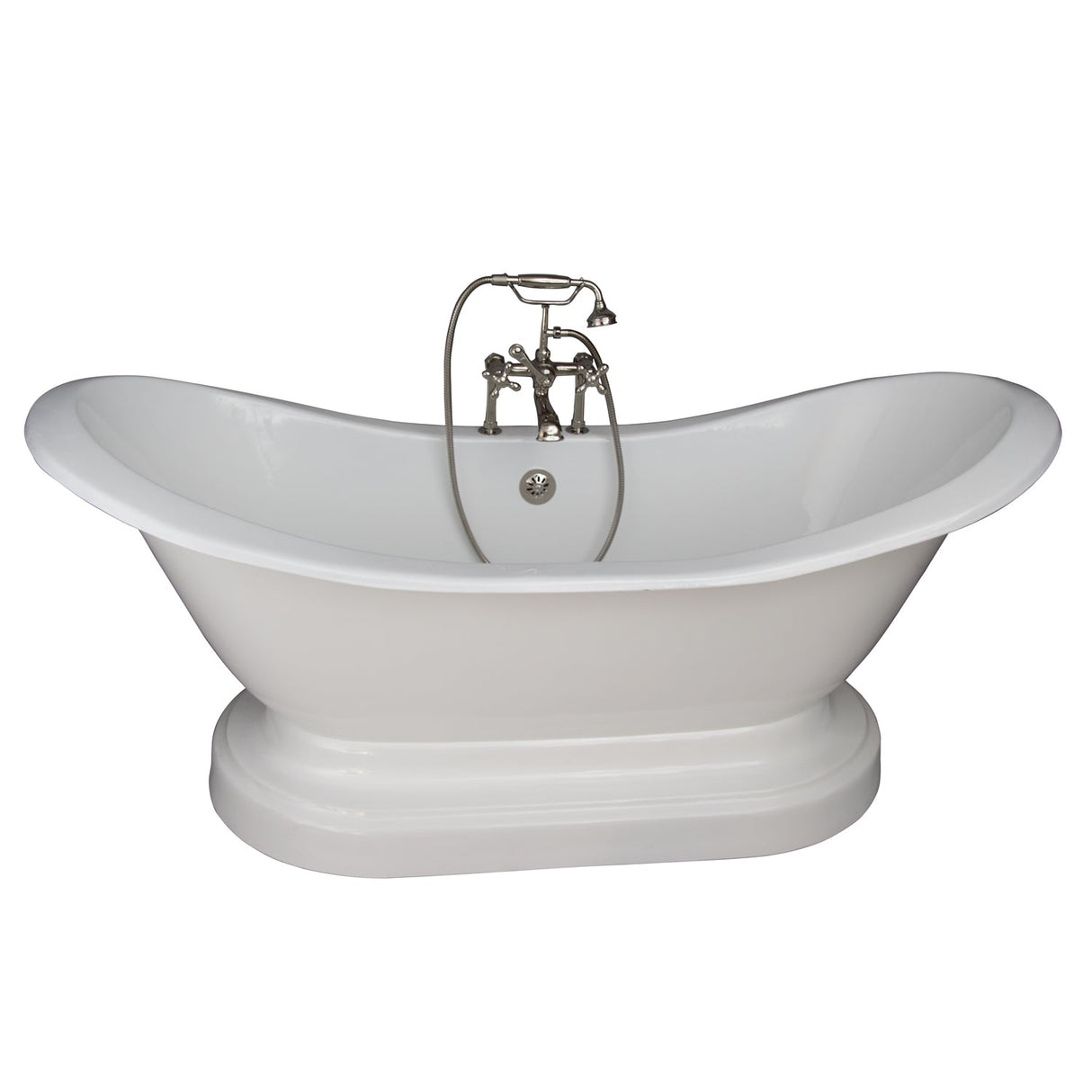 Marshall 72″ Cast Iron Double Slipper Tub Kit – Polished Nickel Accessories