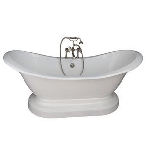 Marshall 72″ Cast Iron Double Slipper Tub Kit – Polished Nickel Accessories