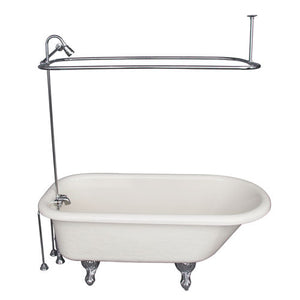Andover 60″ Acrylic Roll Top Tub Kit in Bisque – Polished Chrome Accessories