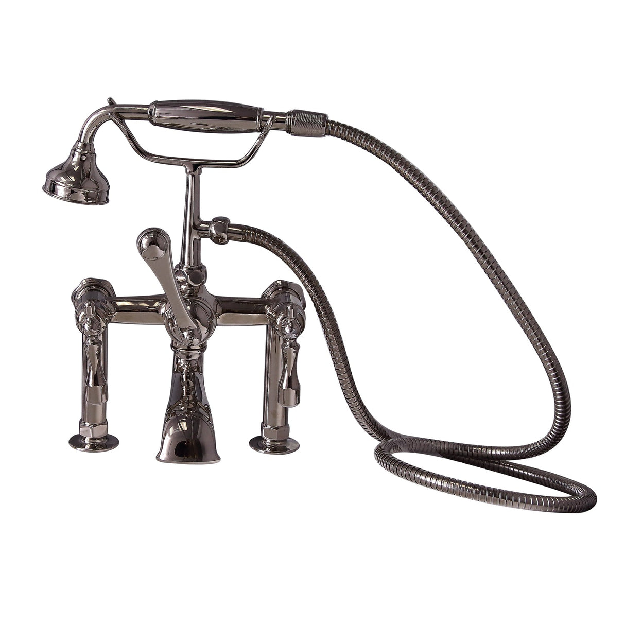 Columbus 61" Cast Iron Double Roll Top Tub Kit-Polished Nickel Accessories