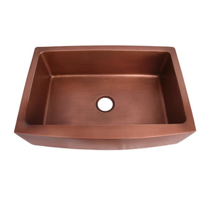 Emelina Single Bowl Copper Apron-Front Sink – 33″