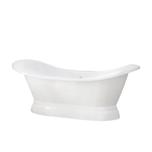 Marshall 72" Cast Iron Double Slipper Tub on Base