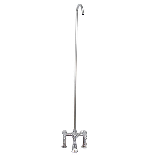 Tub Rim-Mounted Filler with Diverter and Riser