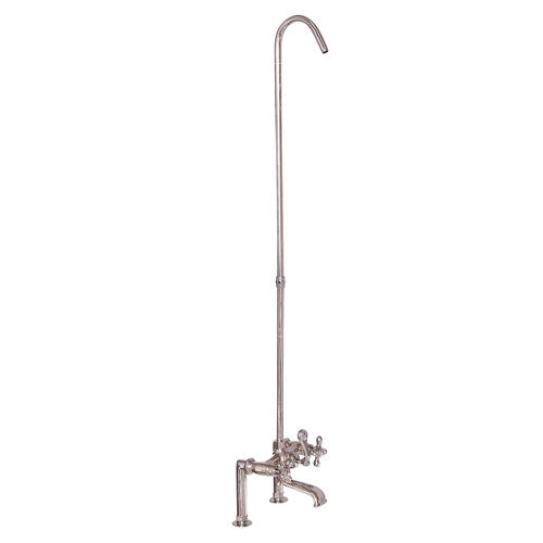 Tub Rim-Mounted Filler with Diverter and Riser