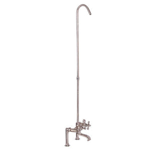 Tub Rim-Mounted Filler with Diverter and Riser