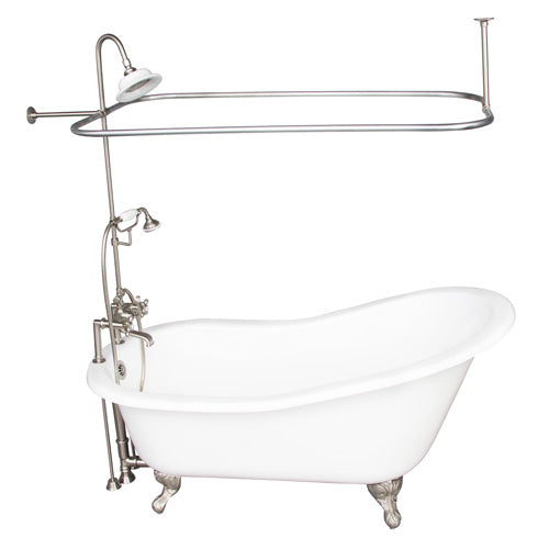 Icarus 67″ Cast Iron Slipper Tub Kit – Brushed Nickel Accessories
