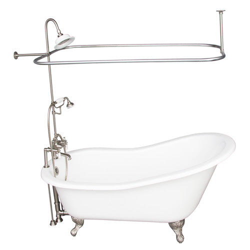 Icarus 67″ Cast Iron Slipper Tub Kit – Brushed Nickel Accessories