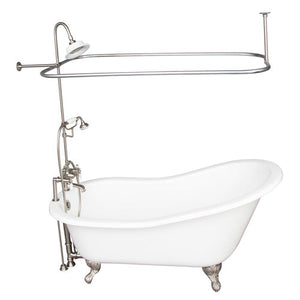 Icarus 67″ Cast Iron Slipper Tub Kit – Brushed Nickel Accessories