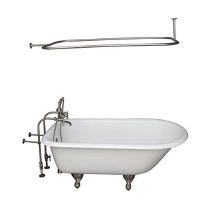 Bartlett 60" Cast Iron Roll Top Tub Kit-Brushed Nickel Accessories