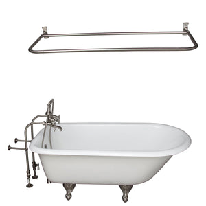 Bartlett 60" Cast Iron Roll Top Tub Kit-Brushed Nickel Accessories