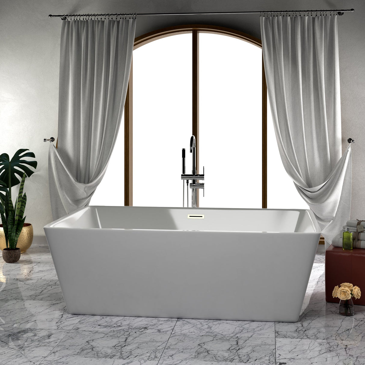 Vaughn 71" Extra Wide Acrylic Tub with Integral Drain