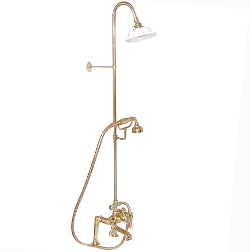 Tub Filler with Diverter Hand-Held Shower and Riser